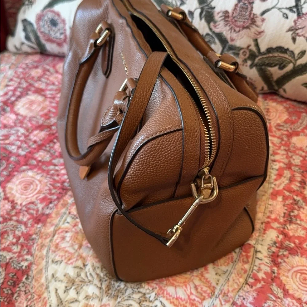 Michael Kors Cognac Brown Pebbled Leather Satchel